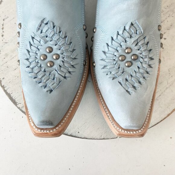 Lane COSSETTE Womens Cowboy Booties 8 Blue Cowgirl Western Boots Short Ankle - Picture 6 of 11